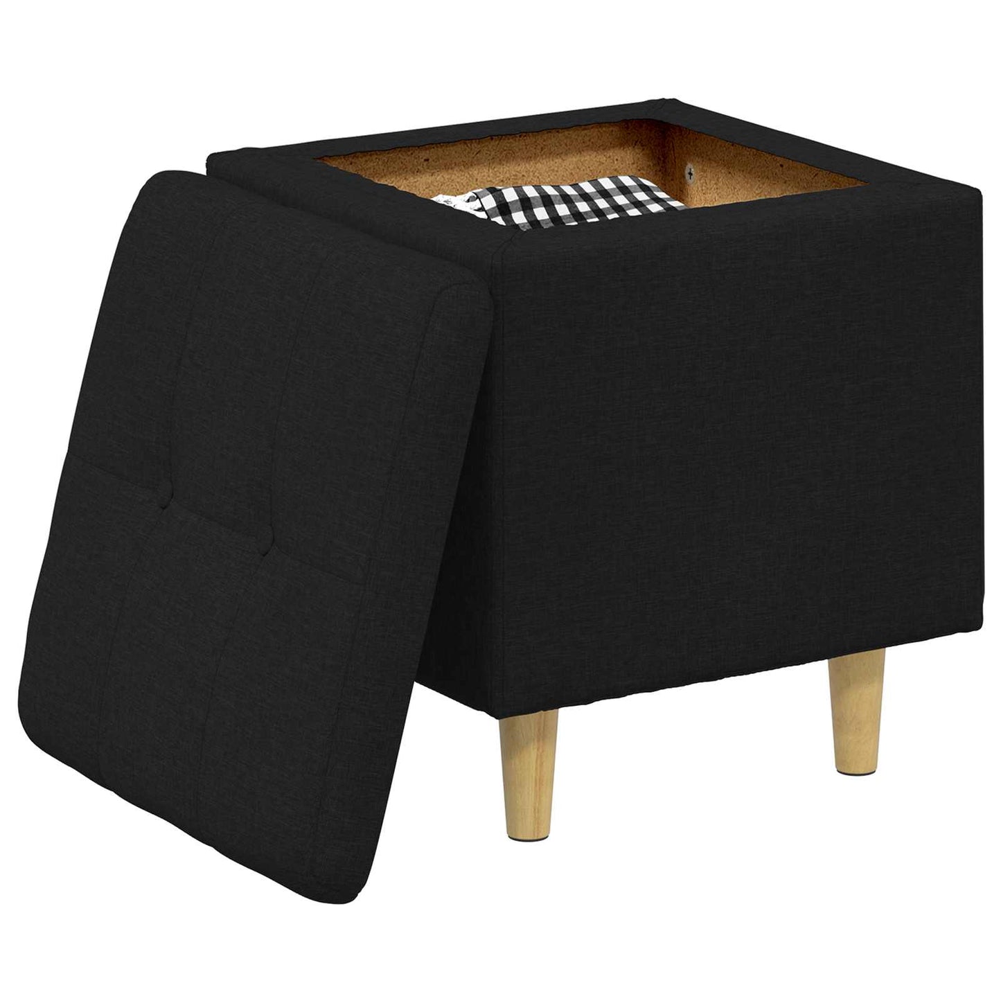 Ottoman mit Stauraum Schwarz 40 x 40 x 45 cm Stoff