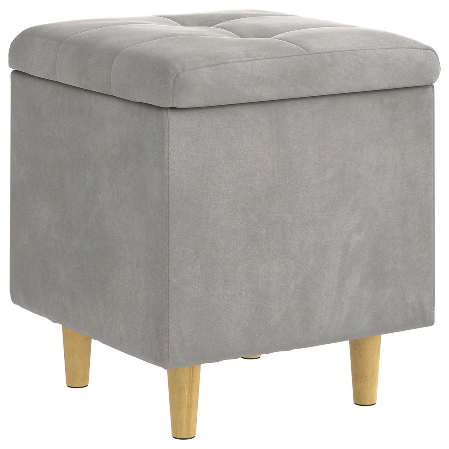 Ottoman mit Stauraum Hellgrau 40 x 40 x 45 cm Samt