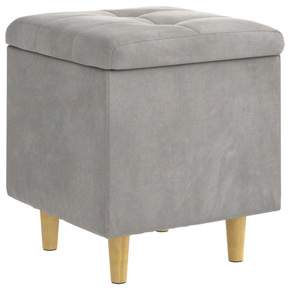 Ottoman mit Stauraum Hellgrau 40 x 40 x 45 cm Samt