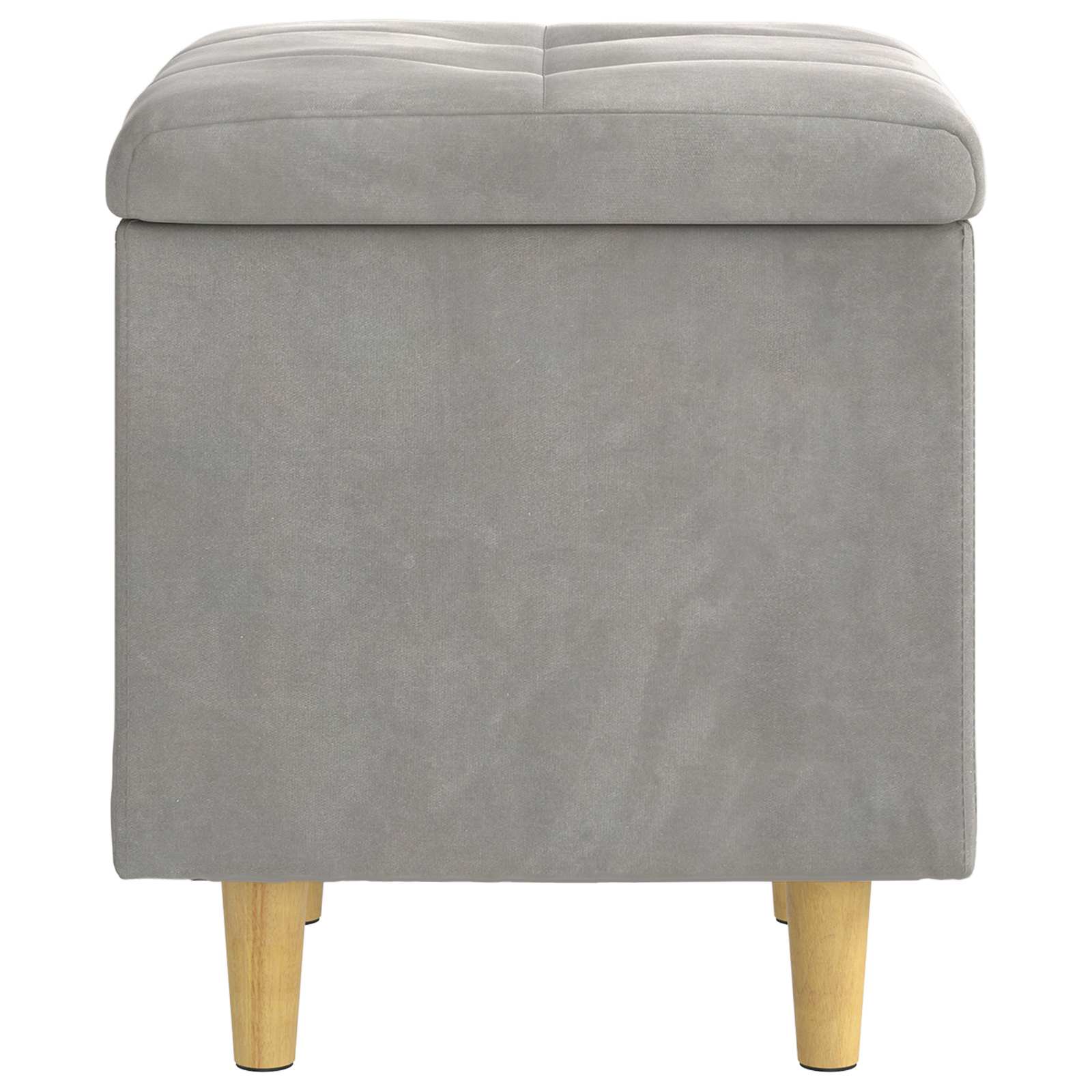 Ottoman mit Stauraum Hellgrau 40 x 40 x 45 cm Samt