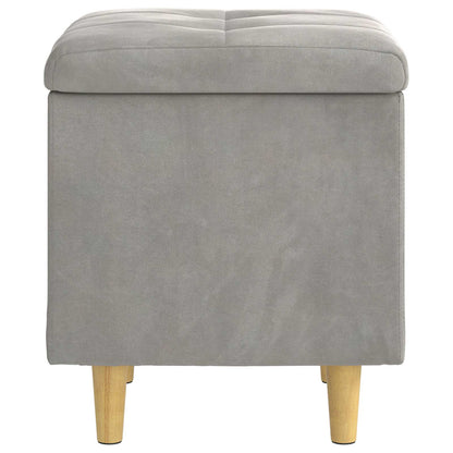 Ottoman mit Stauraum Hellgrau 40 x 40 x 45 cm Samt