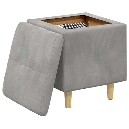Ottoman mit Stauraum Hellgrau 40 x 40 x 45 cm Samt