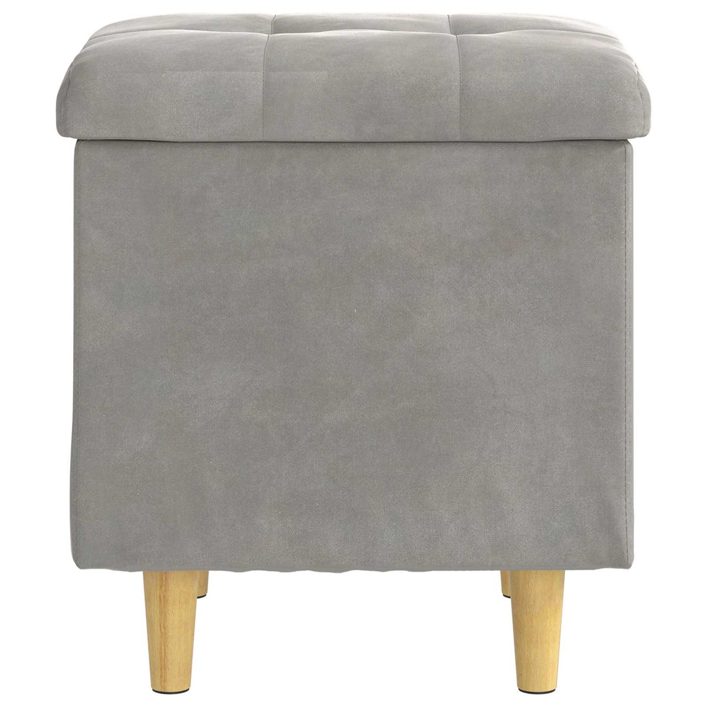 Ottoman mit Stauraum Hellgrau 40 x 40 x 45 cm Samt