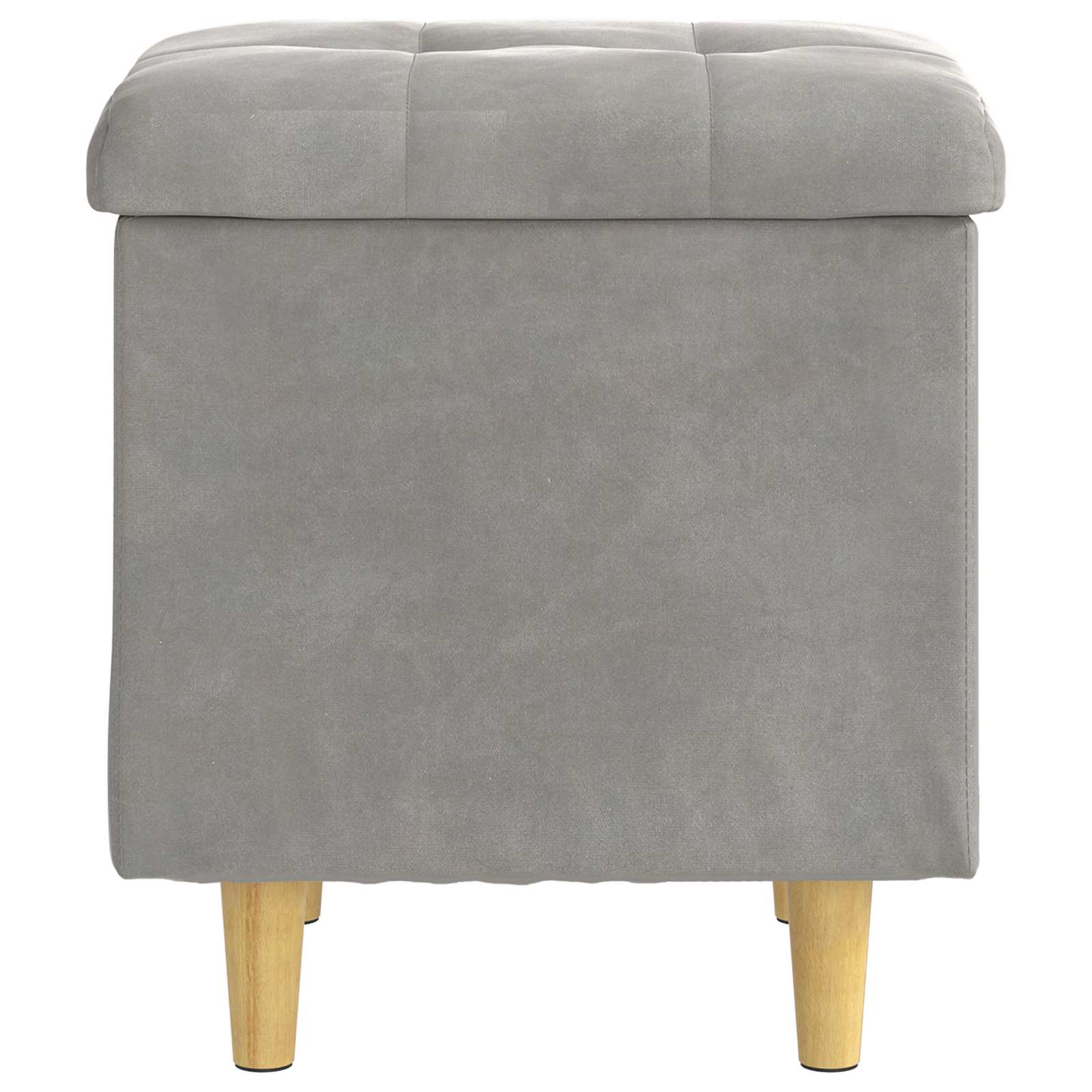 Ottoman mit Stauraum Hellgrau 40 x 40 x 45 cm Samt