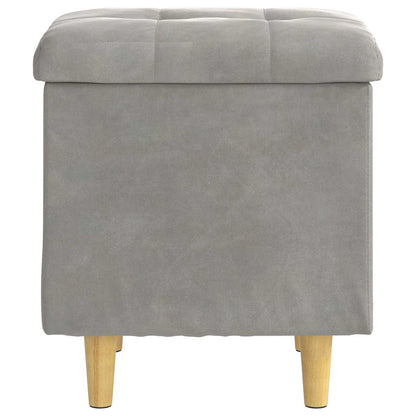 Ottoman mit Stauraum Hellgrau 40 x 40 x 45 cm Samt