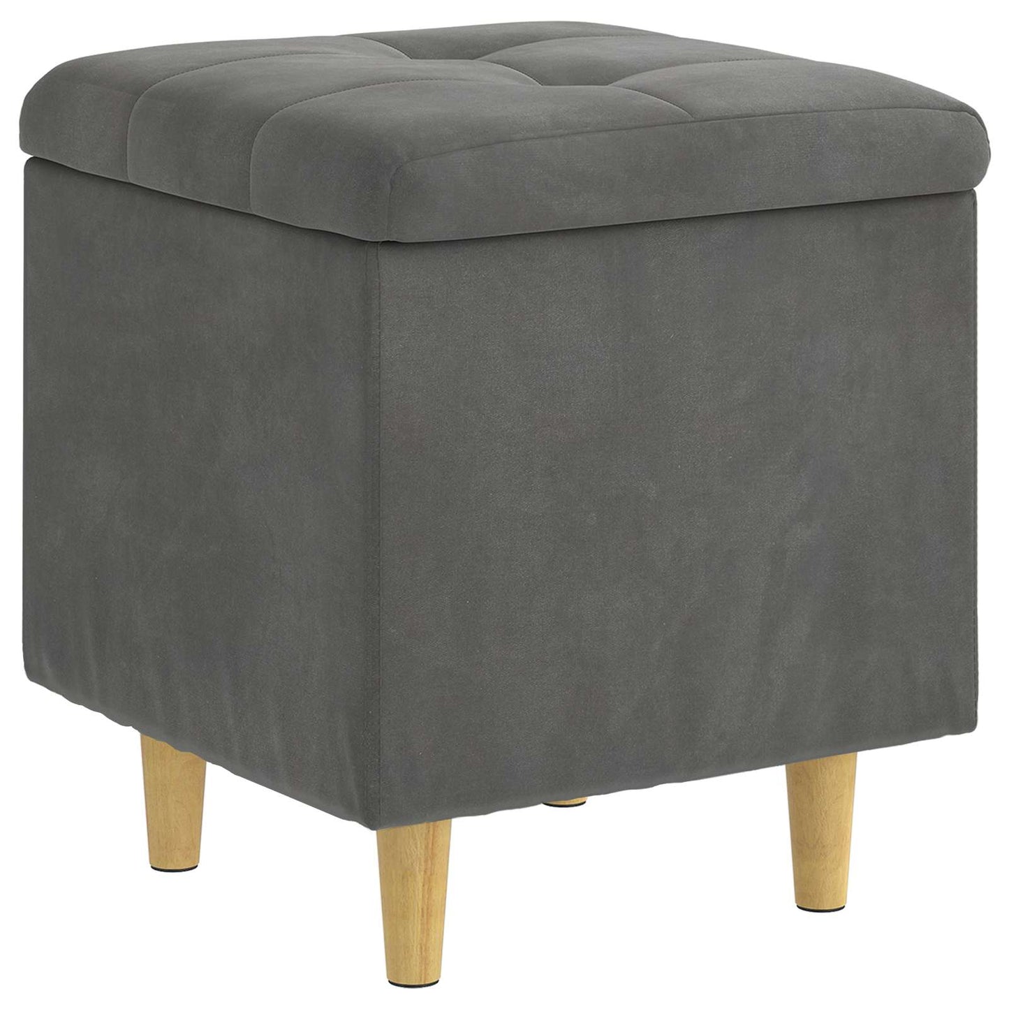 Ottoman mit Stauraum Dunkelgrau 40 x 40 x 45 cm Samt