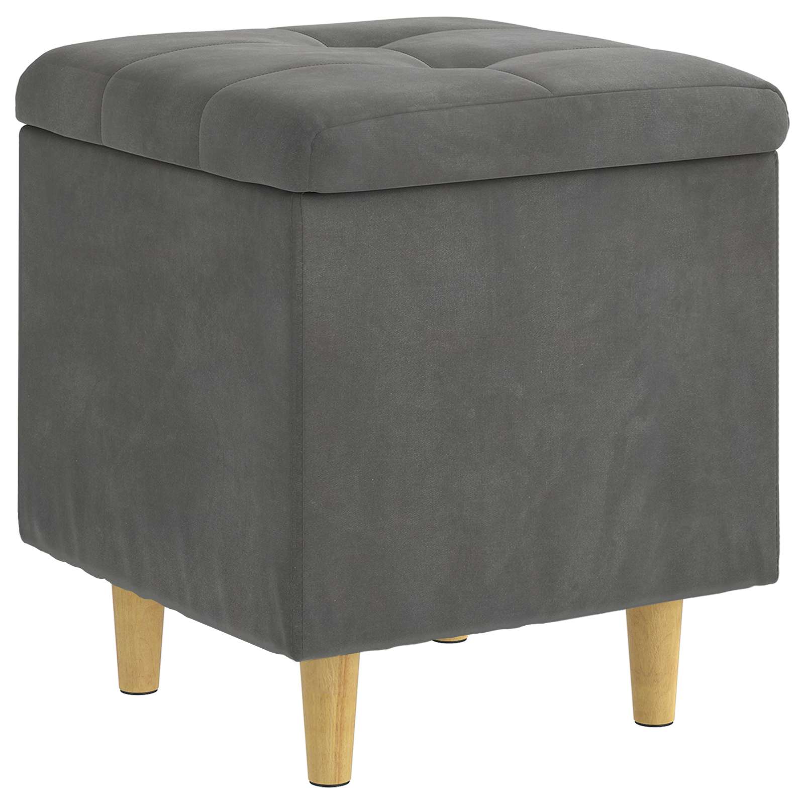 Ottoman mit Stauraum Dunkelgrau 40 x 40 x 45 cm Samt