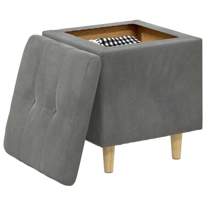 Ottoman mit Stauraum Dunkelgrau 40 x 40 x 45 cm Samt