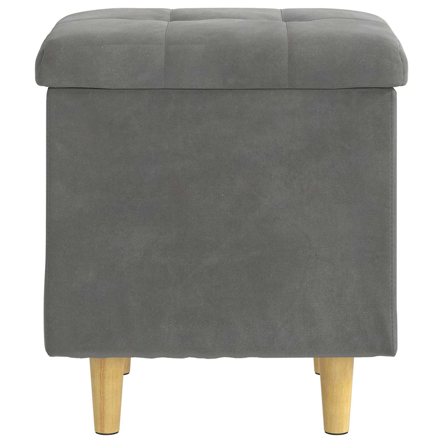 Ottoman mit Stauraum Dunkelgrau 40 x 40 x 45 cm Samt