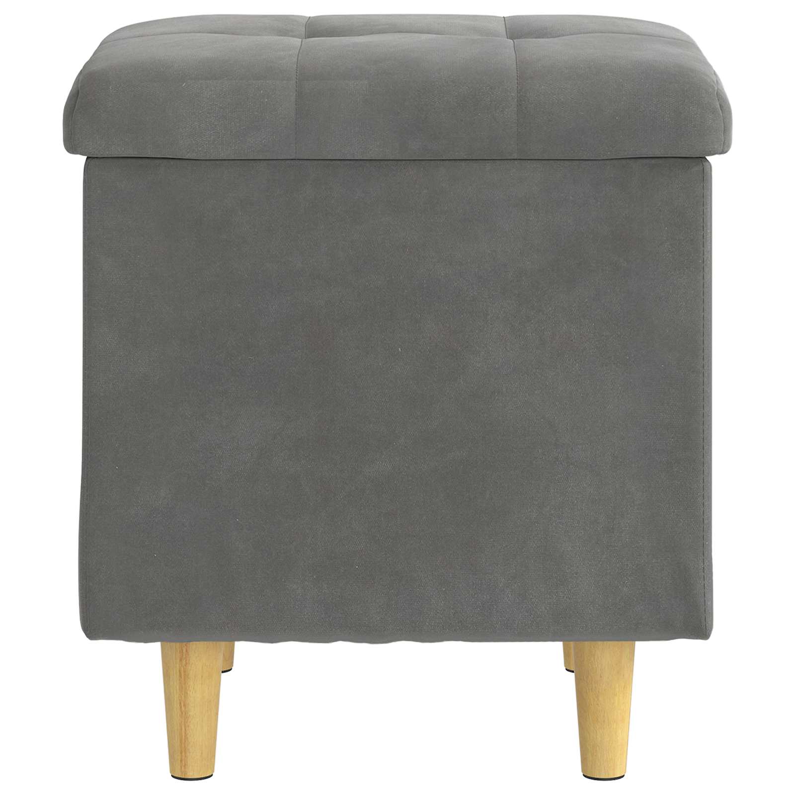 Ottoman mit Stauraum Dunkelgrau 40 x 40 x 45 cm Samt