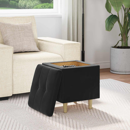 Ottoman mit Stauraum Schwarz 40 x 40 x 45 cm Samt