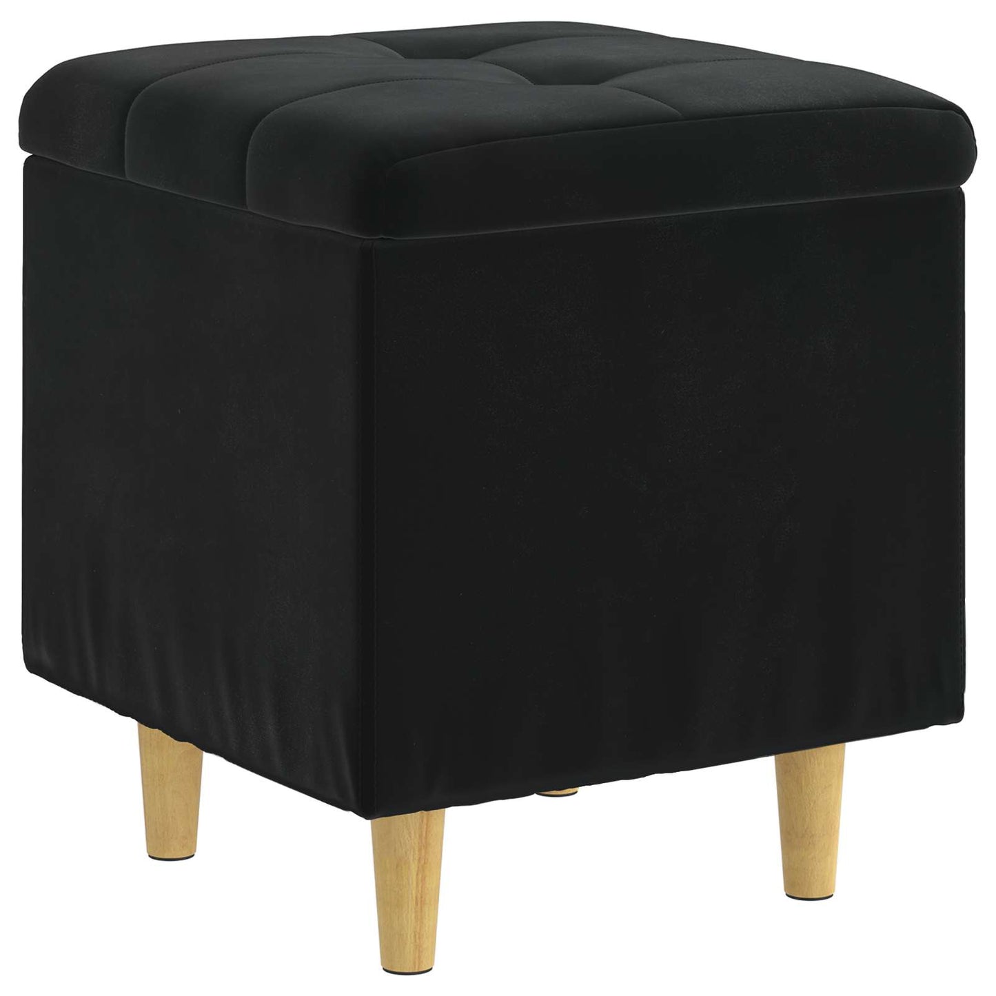 Ottoman mit Stauraum Schwarz 40 x 40 x 45 cm Samt