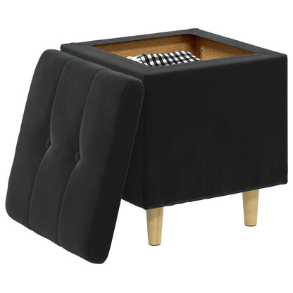 Ottoman mit Stauraum Schwarz 40 x 40 x 45 cm Samt