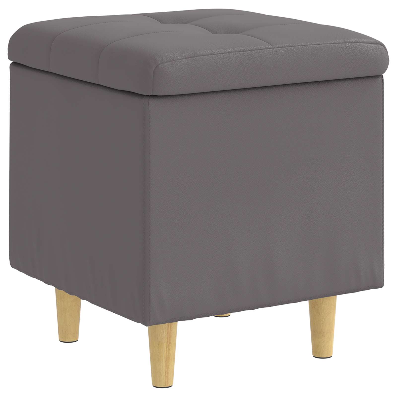 Ottoman mit Stauraum Grau 40 x 40 x 45 cm Kunstleder