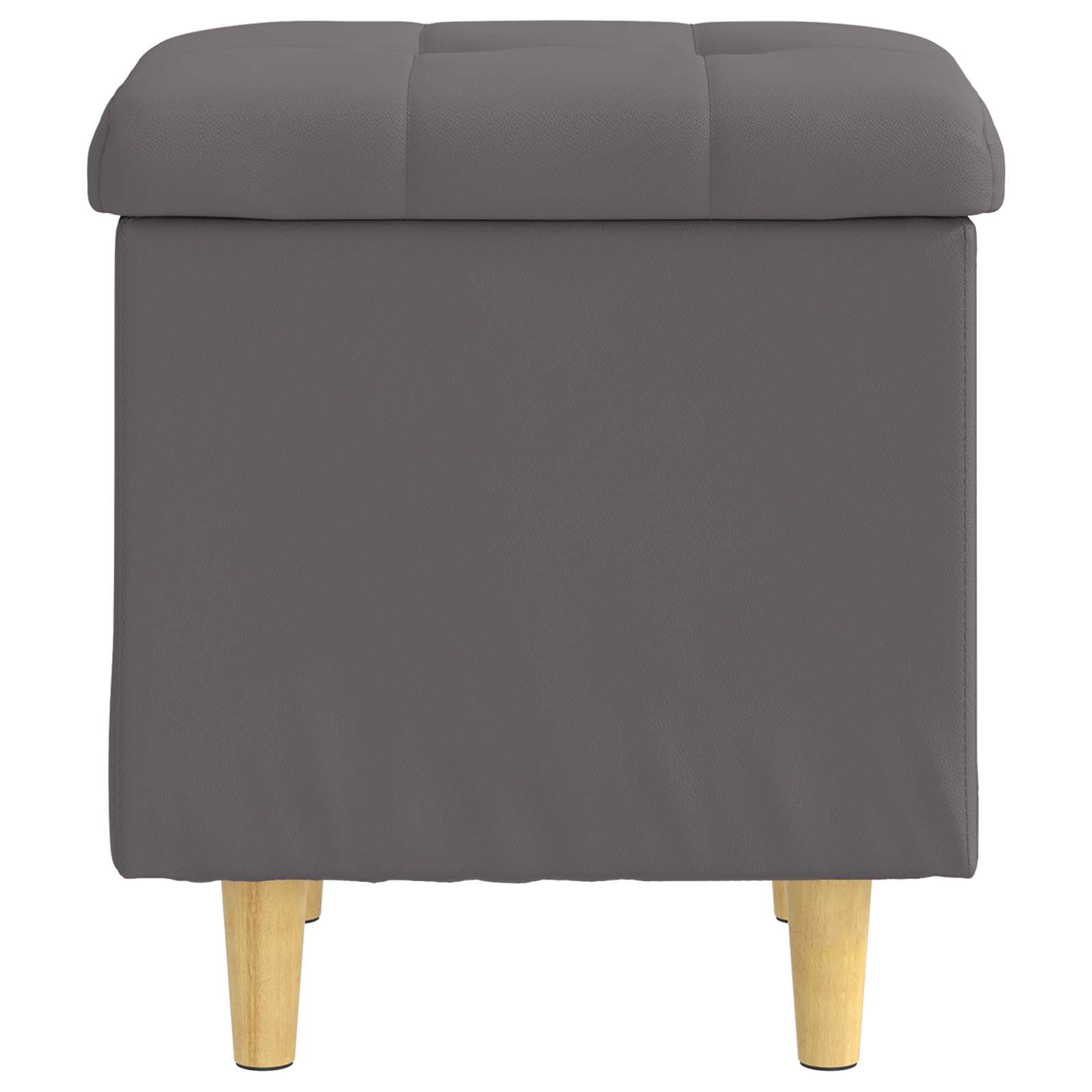 Ottoman mit Stauraum Grau 40 x 40 x 45 cm Kunstleder