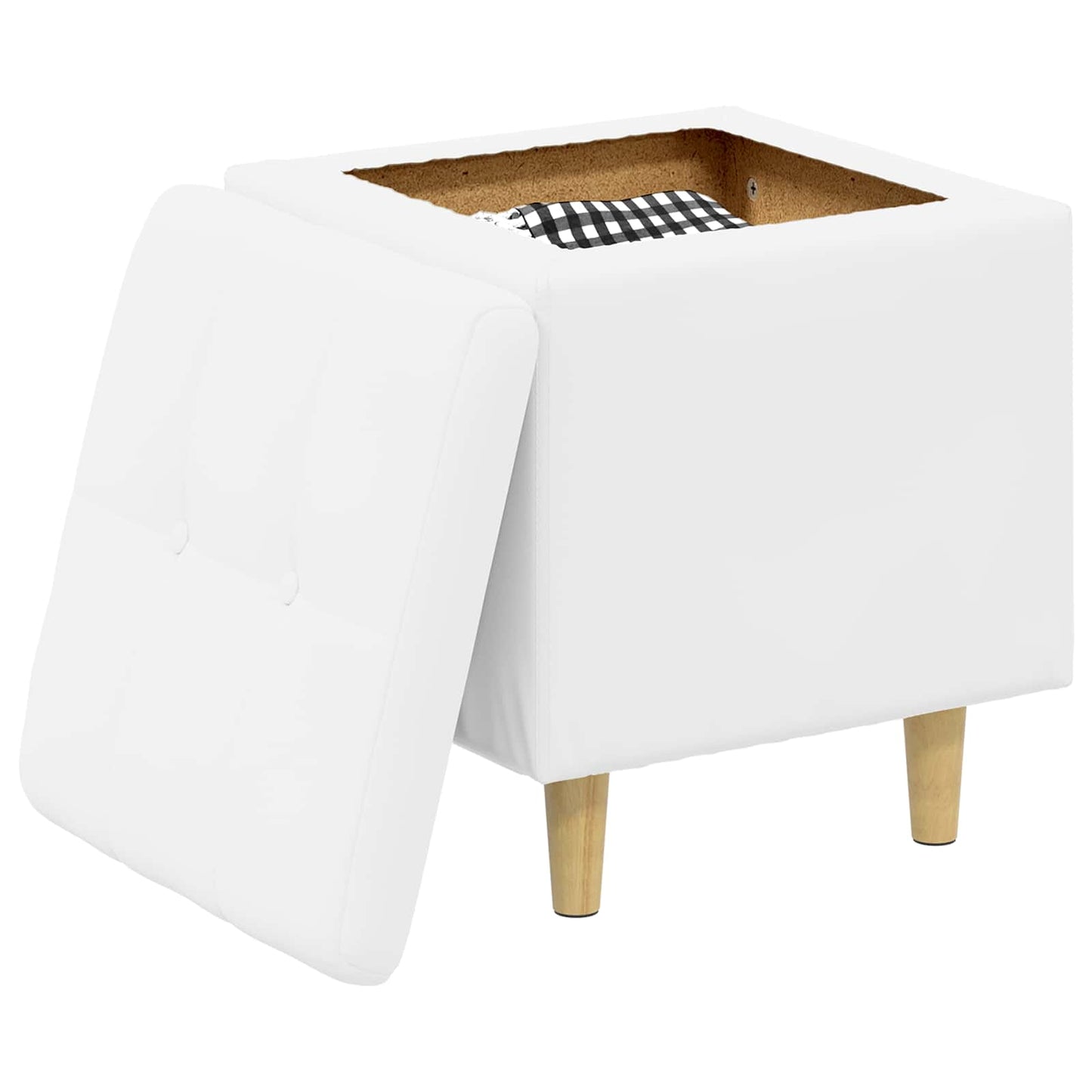 Ottoman mit Stauraum Weiß 40 x 40 x 45 cm Kunstleder