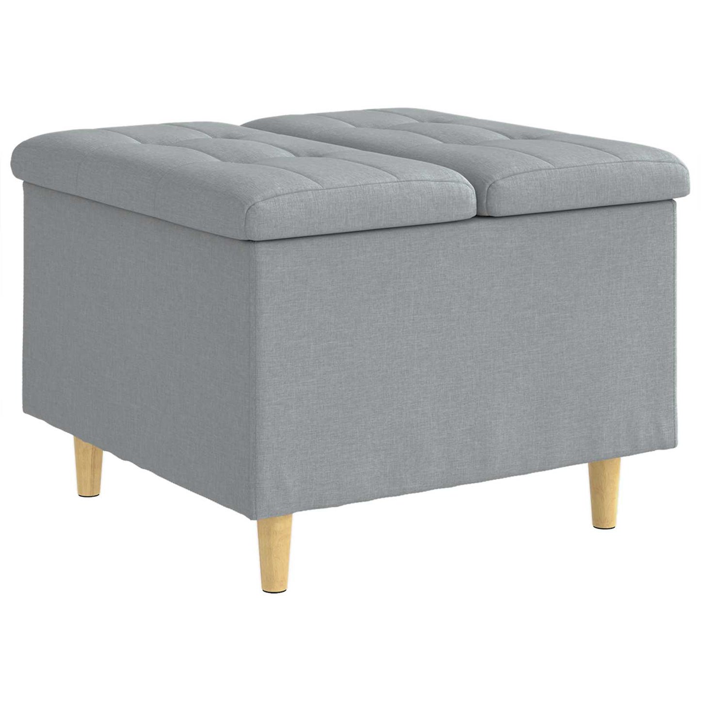 Ottoman mit Stauraum Hellgrau 60 x 60 x 45 cm Stoff