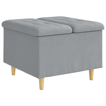 Ottoman mit Stauraum Hellgrau 60 x 60 x 45 cm Stoff