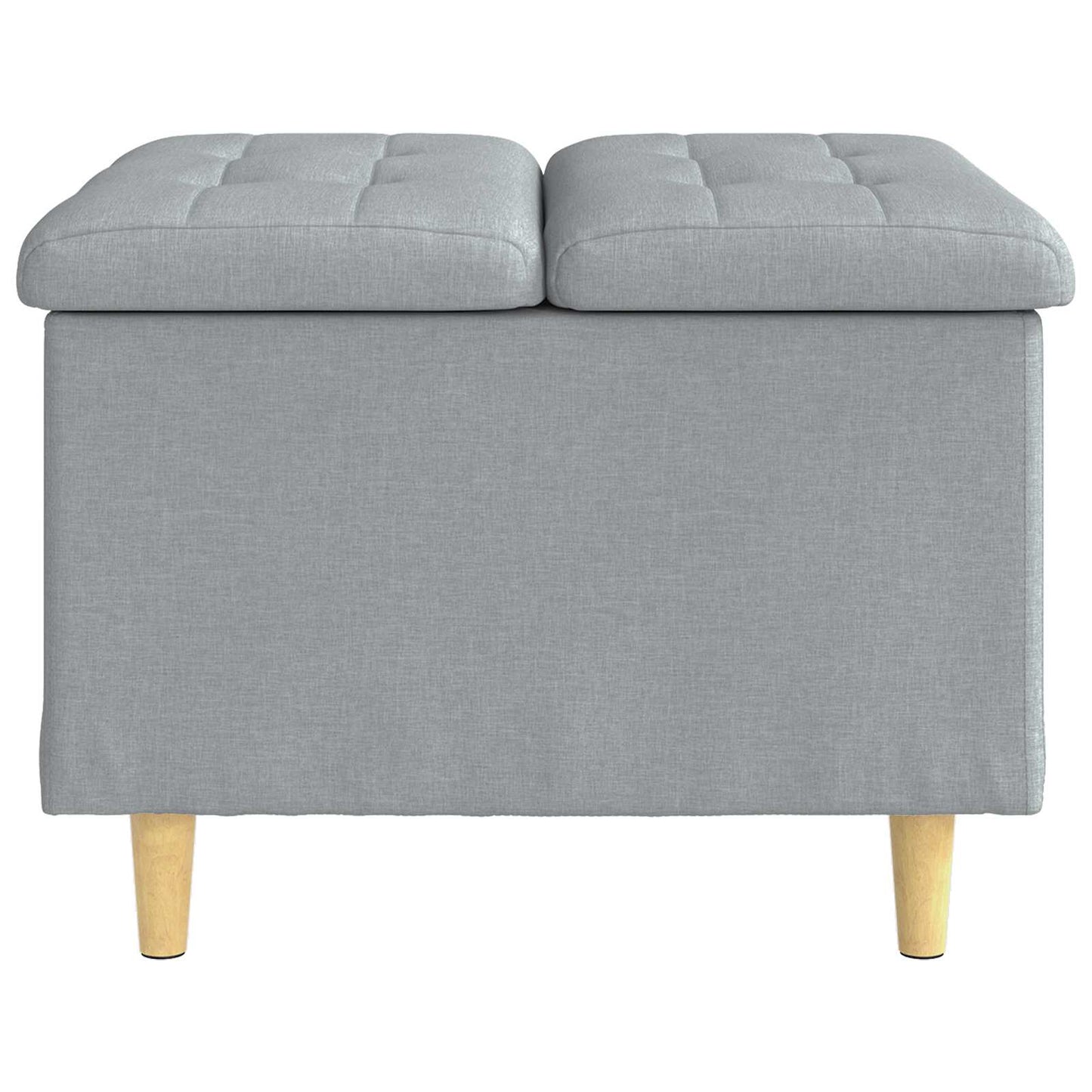 Ottoman mit Stauraum Hellgrau 60 x 60 x 45 cm Stoff