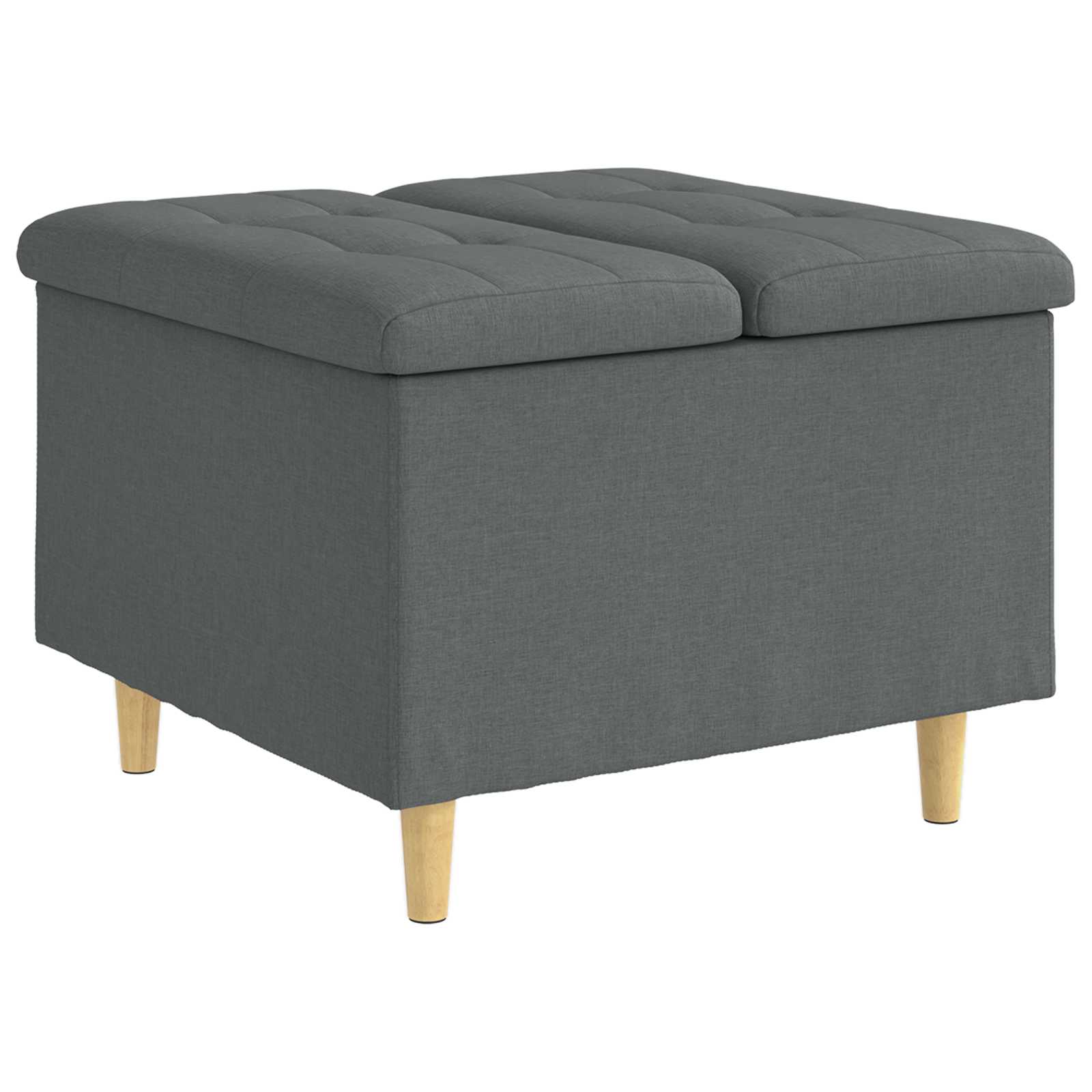 Ottoman mit Stauraum Dunkelgrau 60 x 60 x 45 cm Stoff