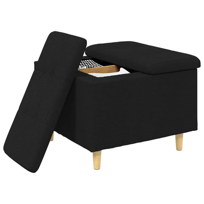 Ottoman mit Stauraum Schwarz 60 x 60 x 45 cm Stoff