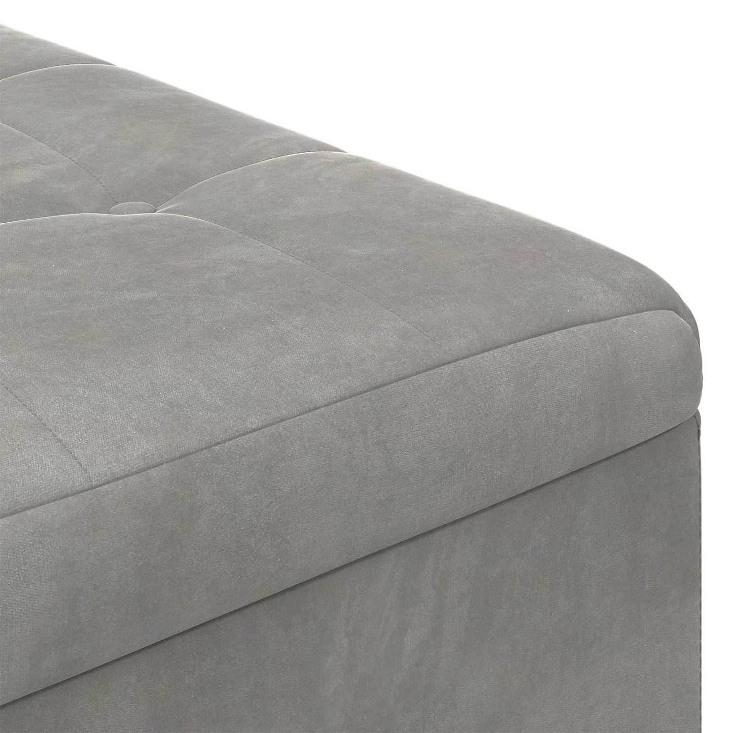 Ottoman mit Stauraum Hellgrau 60 x 60 x 45 cm Samt