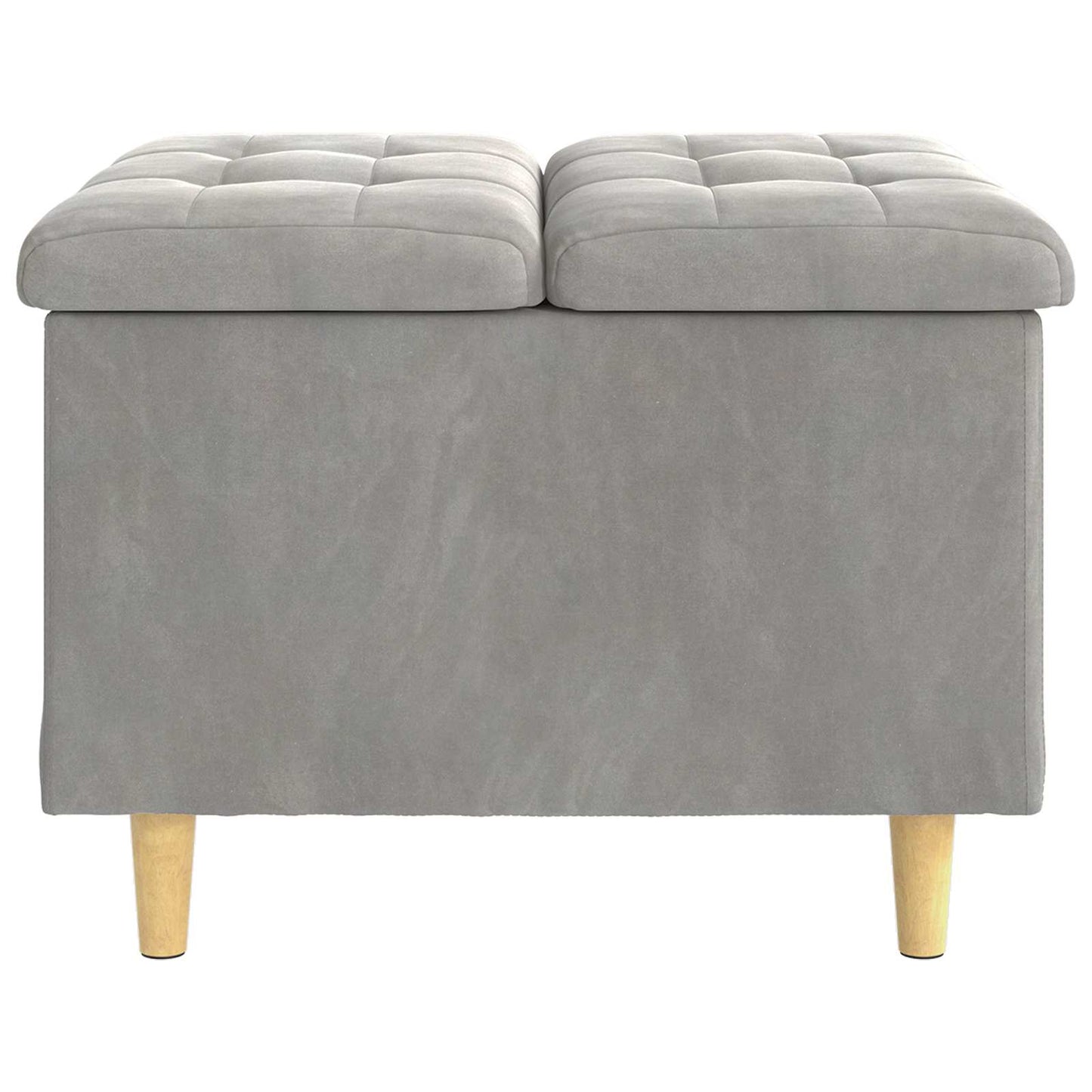 Ottoman mit Stauraum Hellgrau 60 x 60 x 45 cm Samt