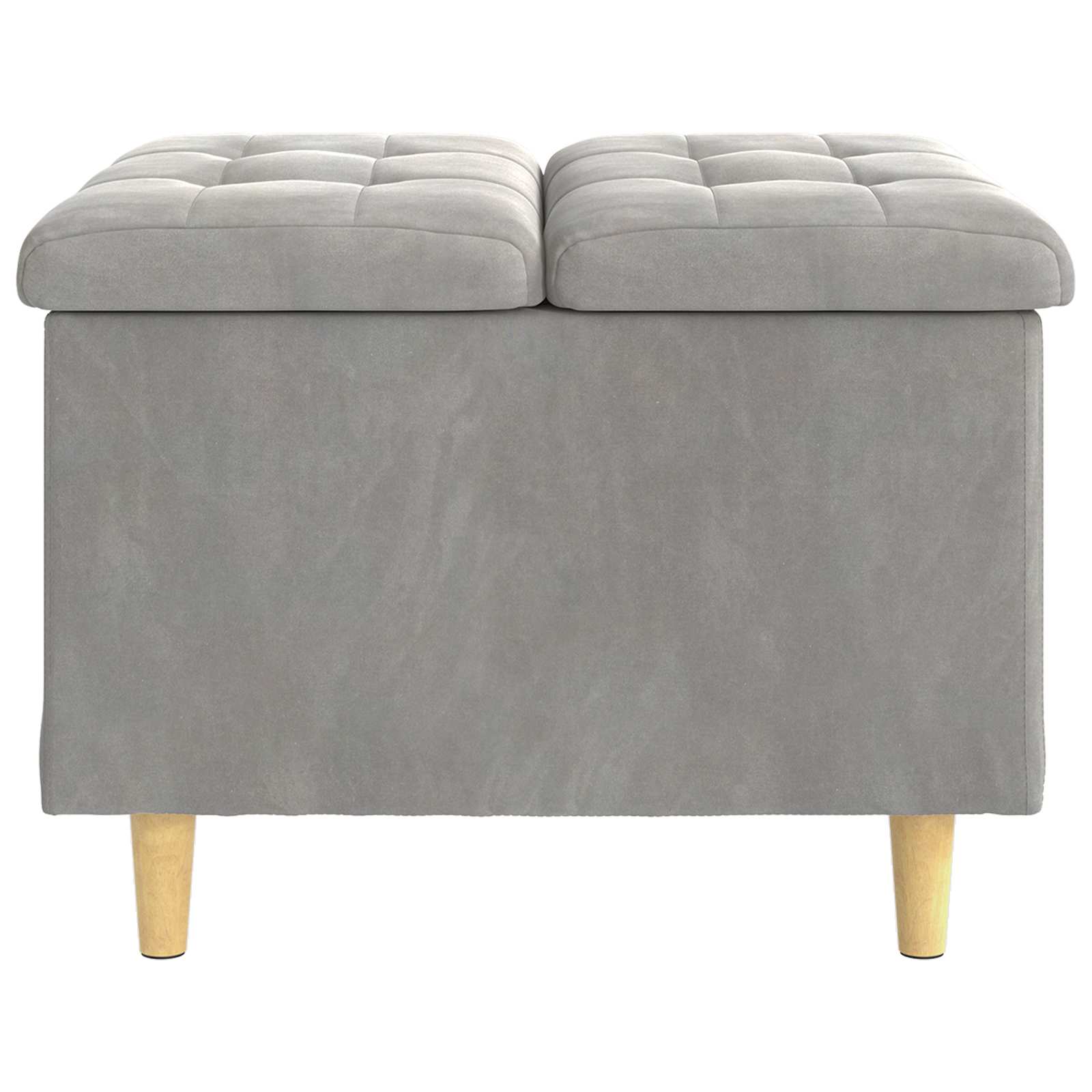 Ottoman mit Stauraum Hellgrau 60 x 60 x 45 cm Samt