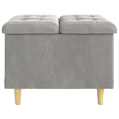 Ottoman mit Stauraum Hellgrau 60 x 60 x 45 cm Samt