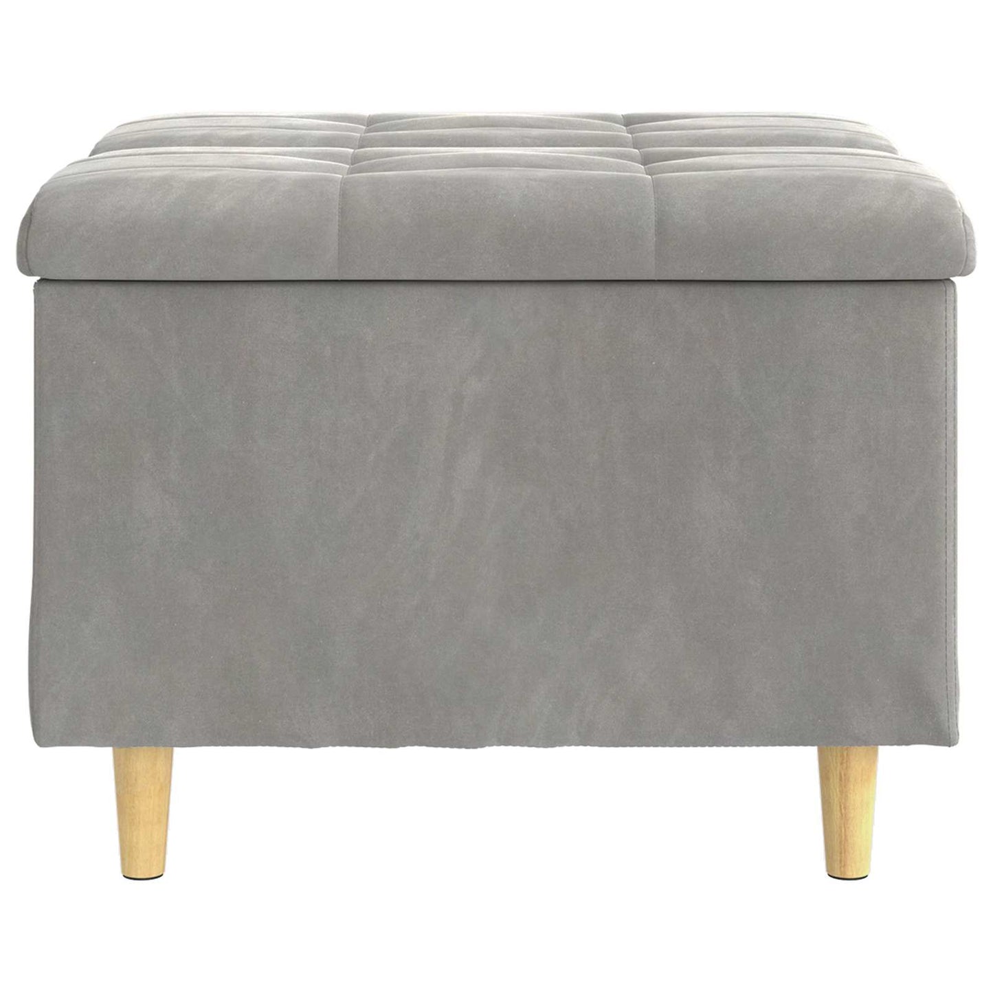 Ottoman mit Stauraum Hellgrau 60 x 60 x 45 cm Samt