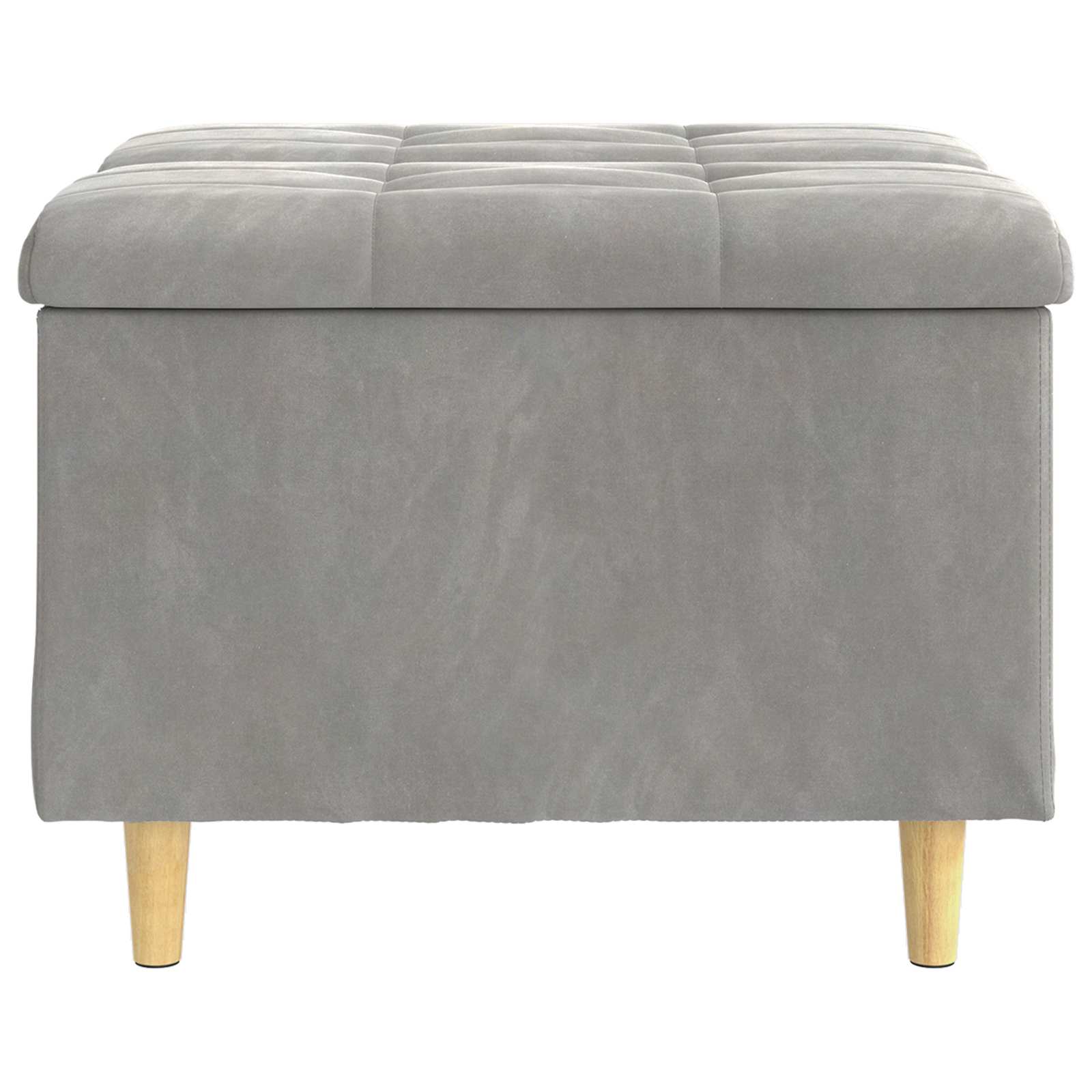 Ottoman mit Stauraum Hellgrau 60 x 60 x 45 cm Samt
