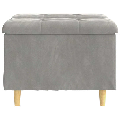 Ottoman mit Stauraum Hellgrau 60 x 60 x 45 cm Samt
