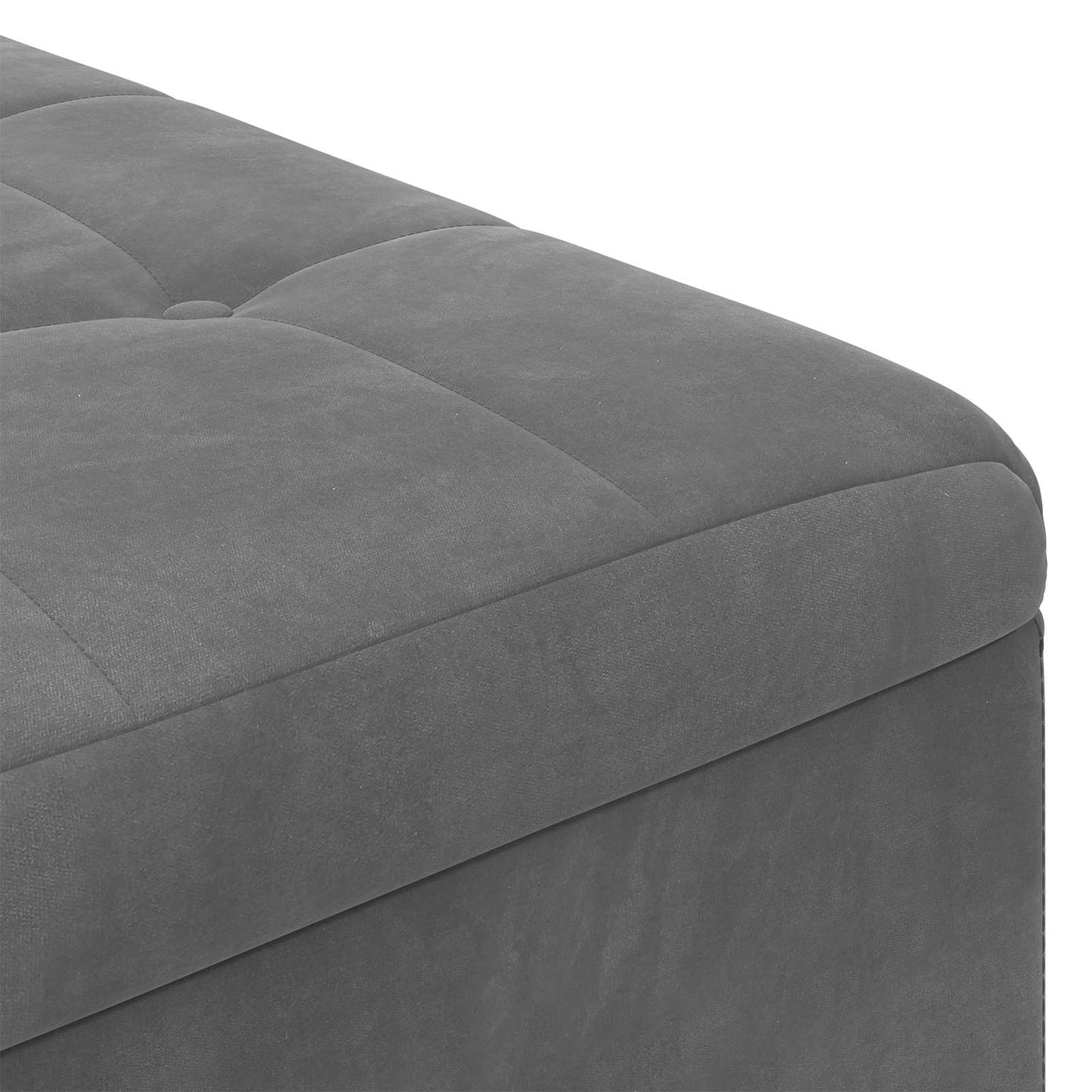 Ottoman mit Stauraum Dunkelgrau 60 x 60 x 45 cm Samt