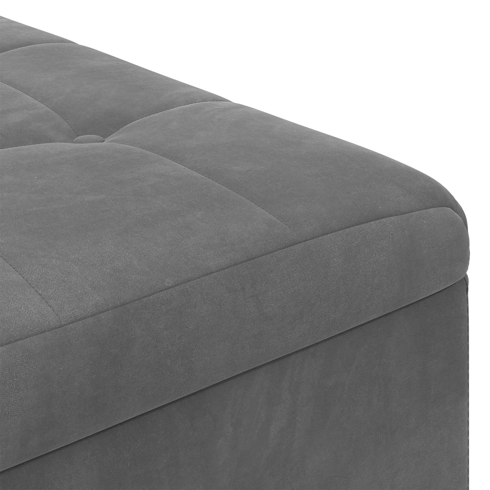Ottoman mit Stauraum Dunkelgrau 60 x 60 x 45 cm Samt
