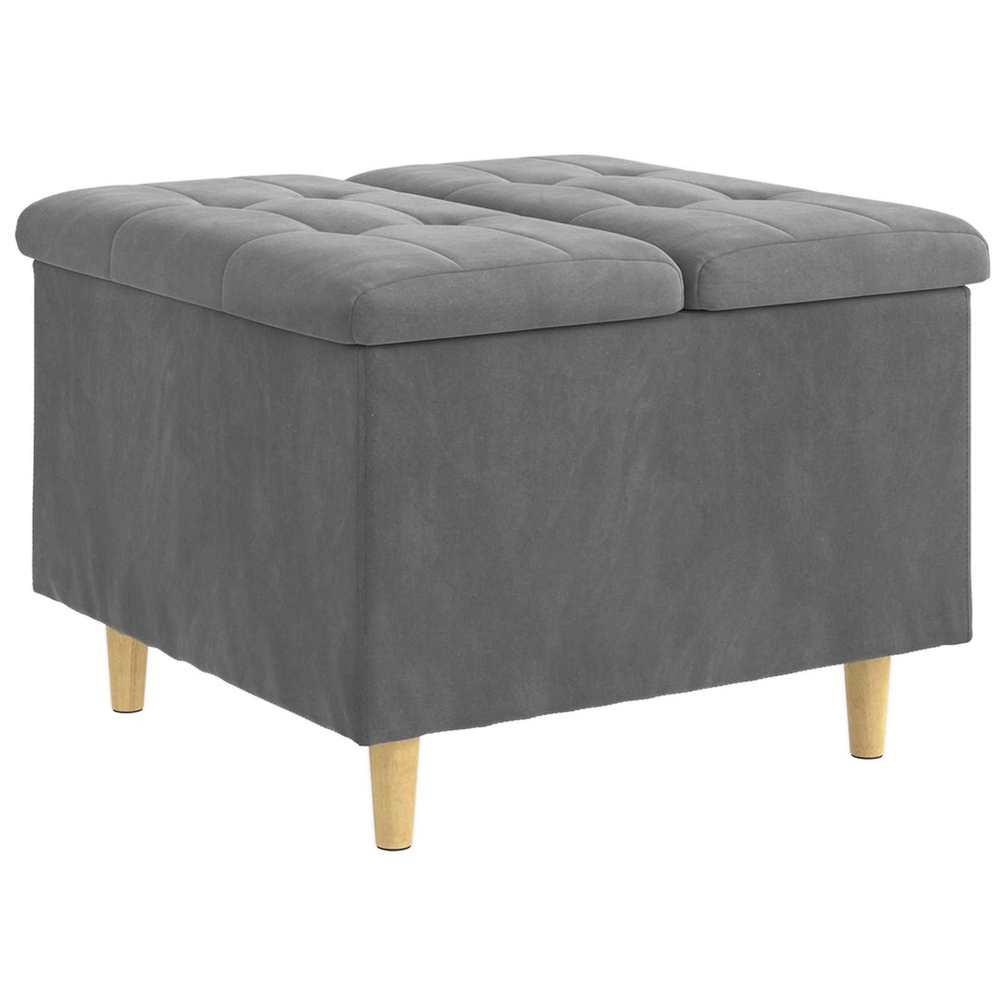 Ottoman mit Stauraum Dunkelgrau 60 x 60 x 45 cm Samt