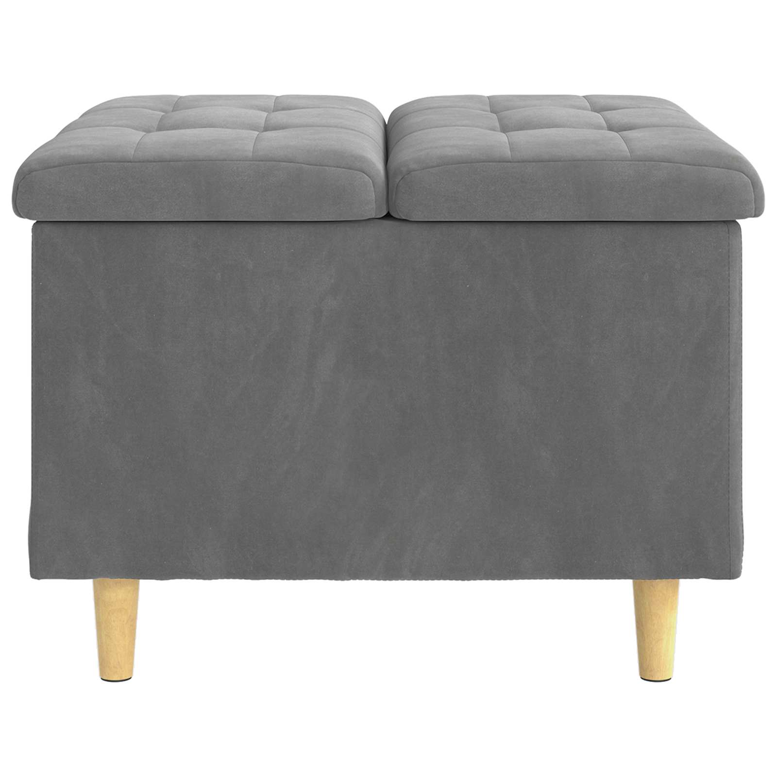 Ottoman mit Stauraum Dunkelgrau 60 x 60 x 45 cm Samt