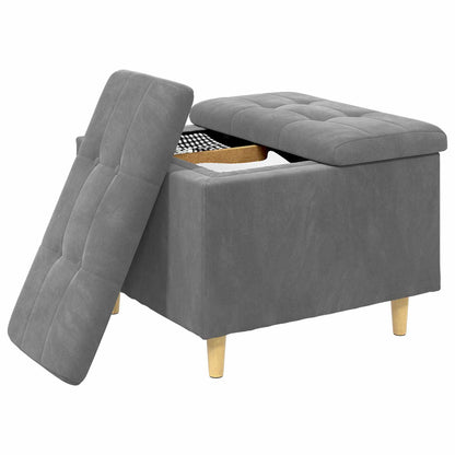 Ottoman mit Stauraum Dunkelgrau 60 x 60 x 45 cm Samt