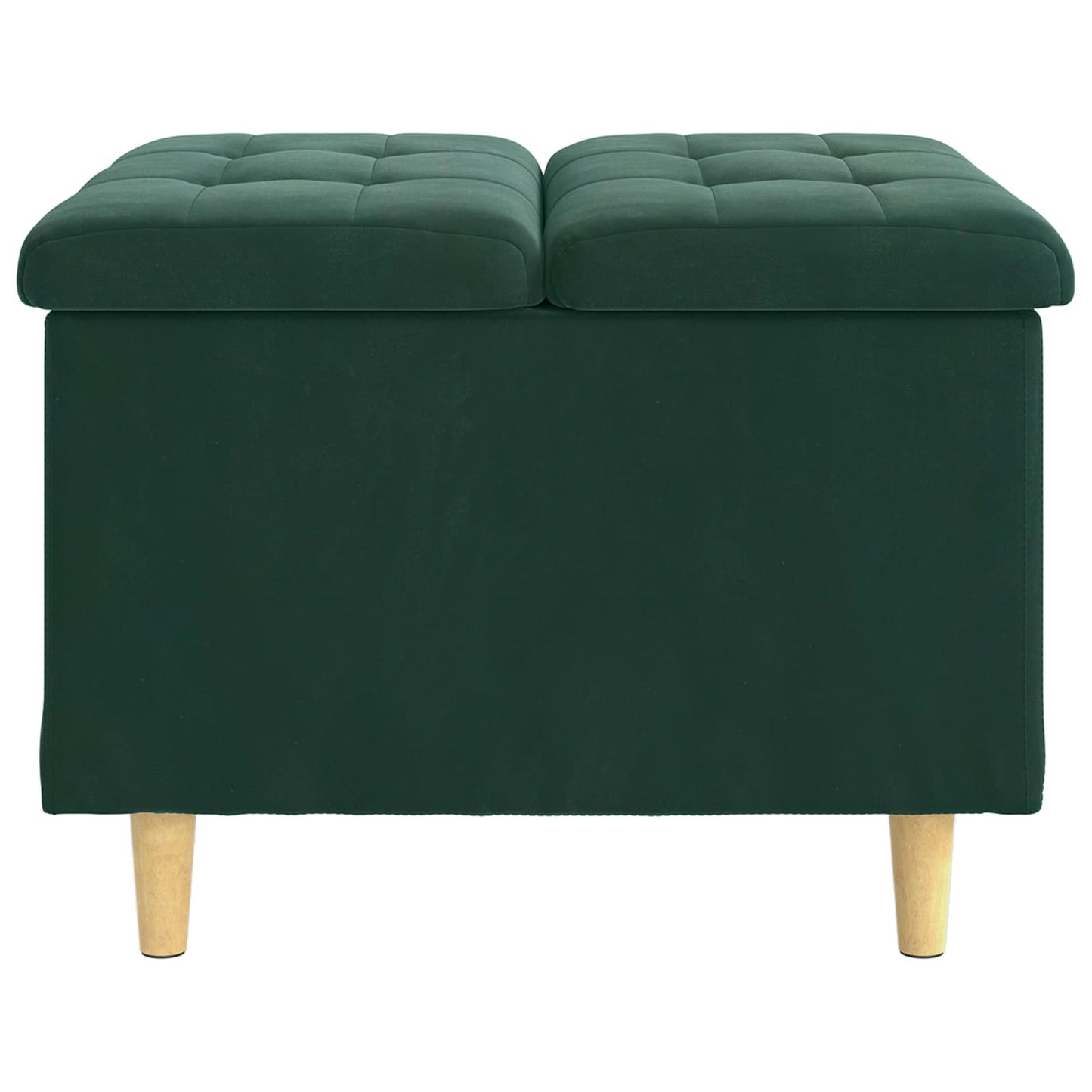 Ottoman mit Stauraum Dunkelgrün 60 x 60 x 45 cm Samt