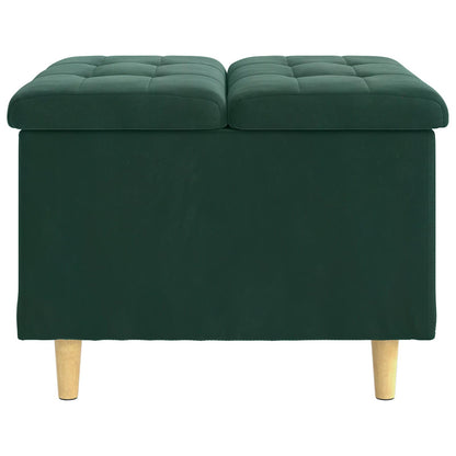 Ottoman mit Stauraum Dunkelgrün 60 x 60 x 45 cm Samt