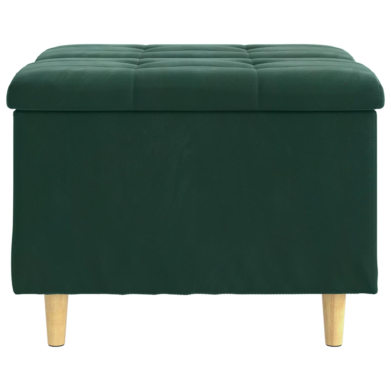 Ottoman mit Stauraum Dunkelgrün 60 x 60 x 45 cm Samt