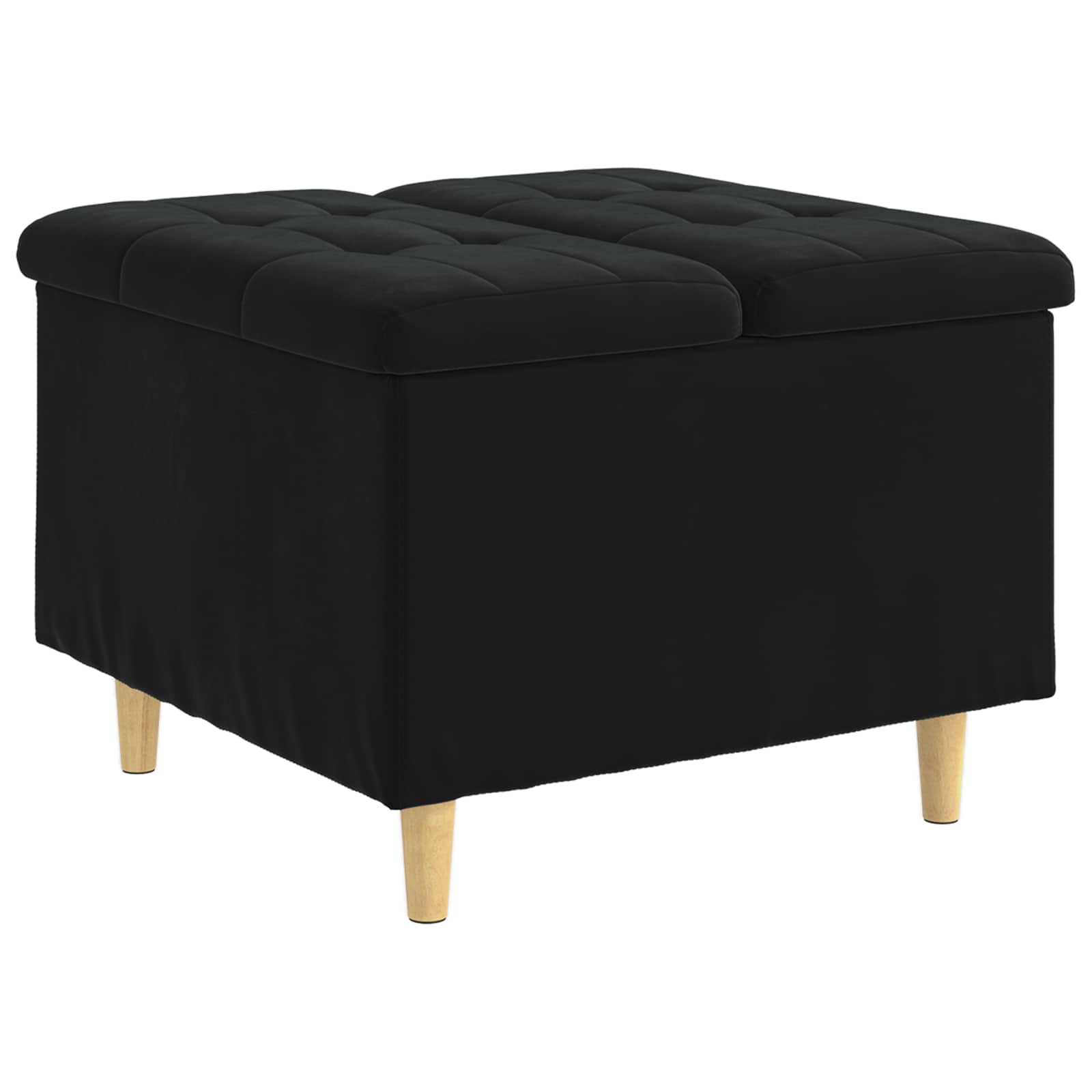 Ottoman mit Stauraum Schwarz 60 x 60 x 45 cm Samt