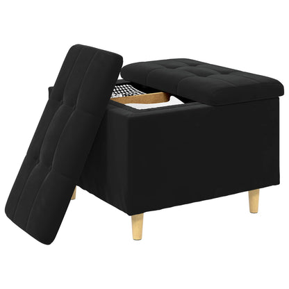 Ottoman mit Stauraum Schwarz 60 x 60 x 45 cm Samt