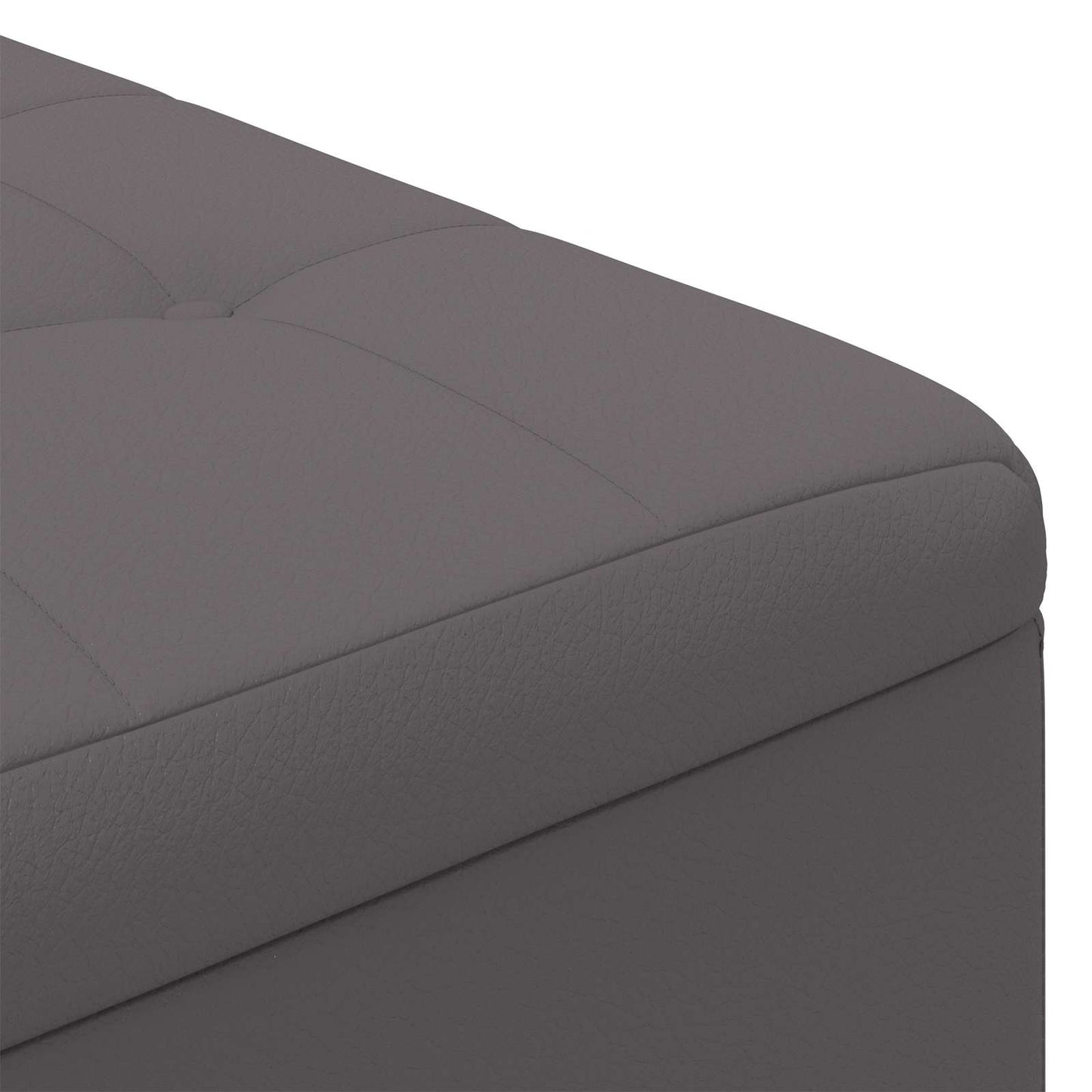 Ottoman mit Stauraum Grau 60 x 60 x 45 cm Kunstleder