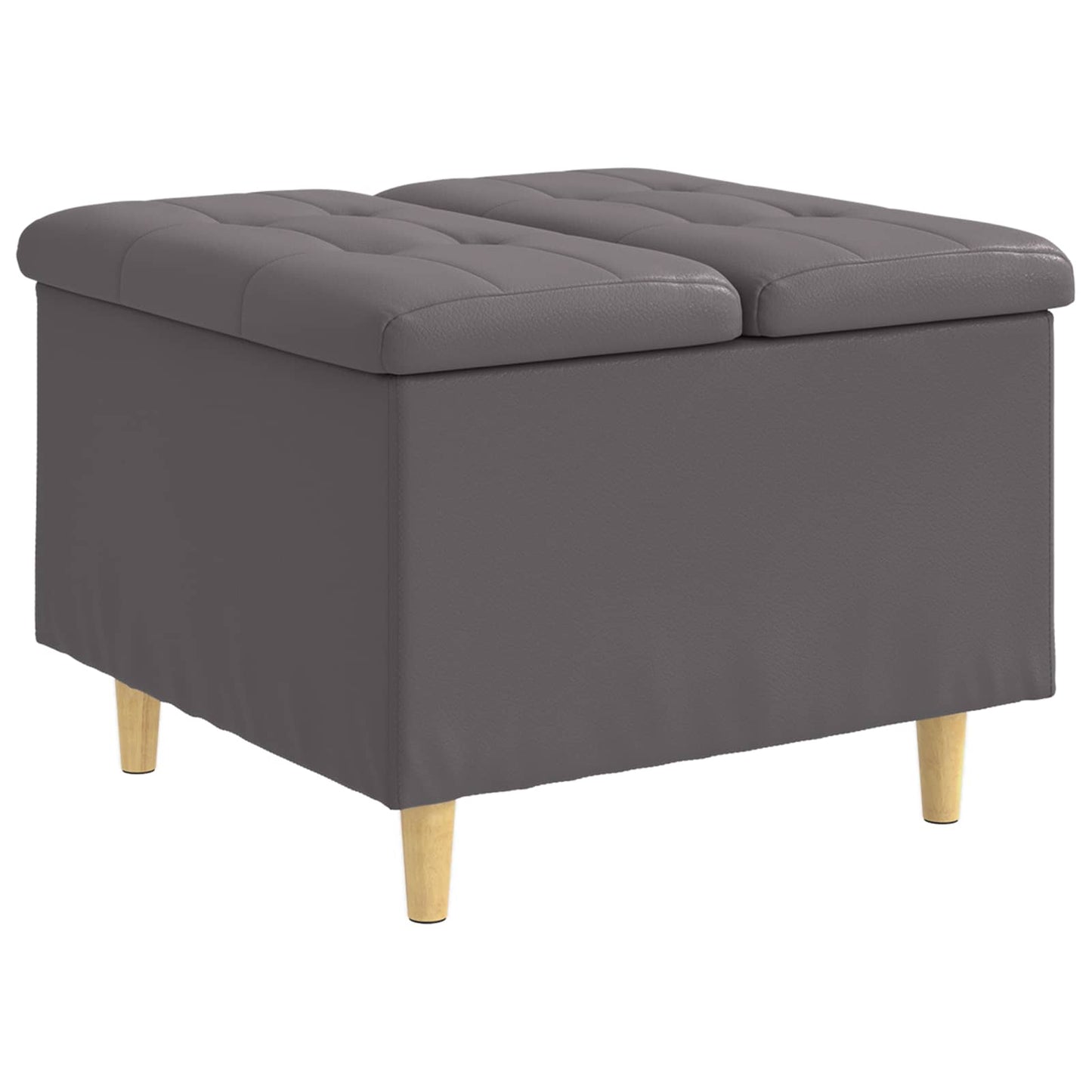 Ottoman mit Stauraum Grau 60 x 60 x 45 cm Kunstleder