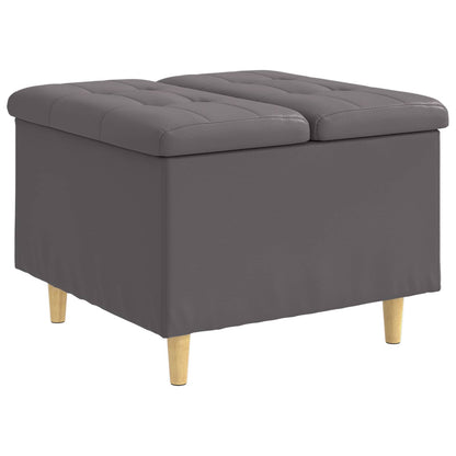 Ottoman mit Stauraum Grau 60 x 60 x 45 cm Kunstleder