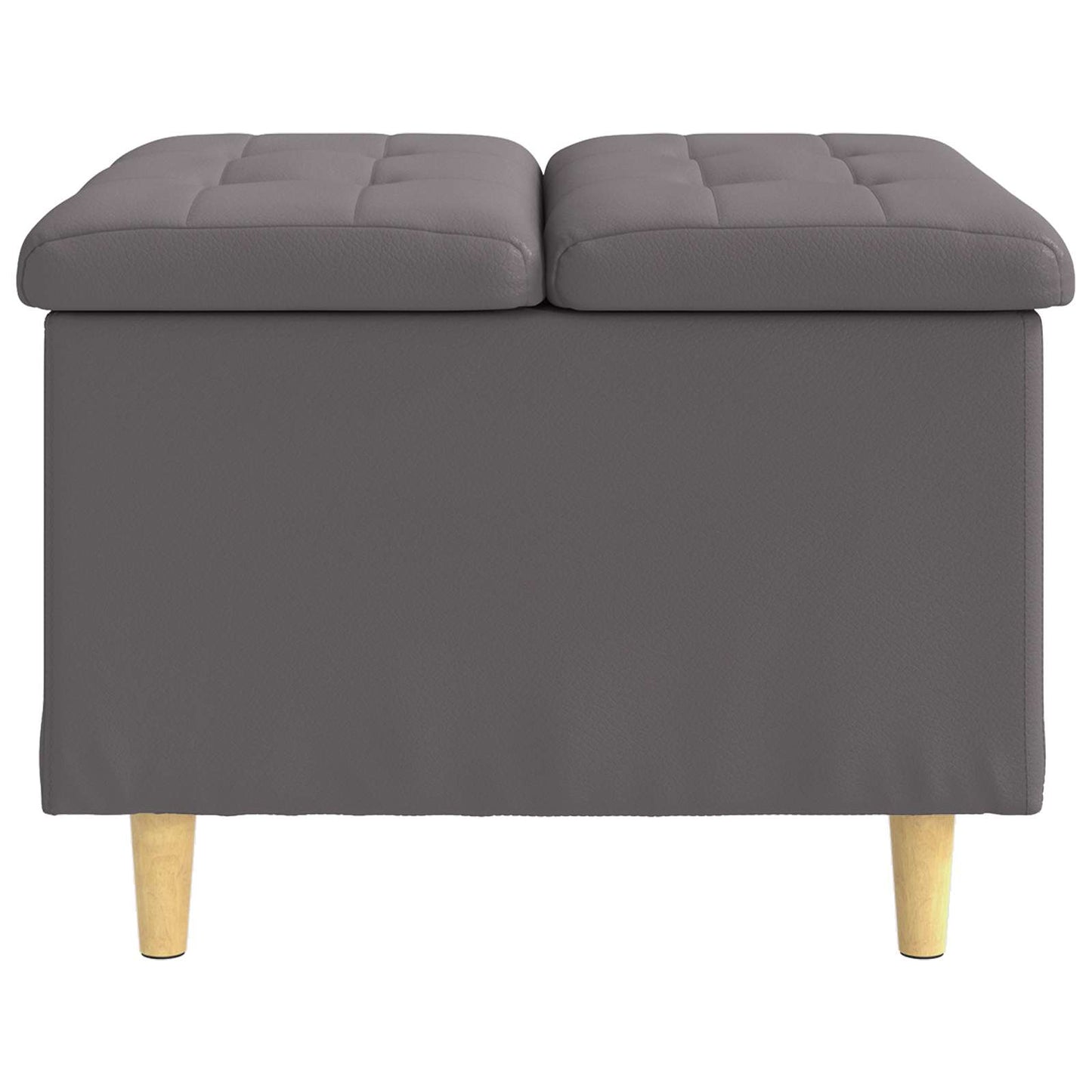Ottoman mit Stauraum Grau 60 x 60 x 45 cm Kunstleder