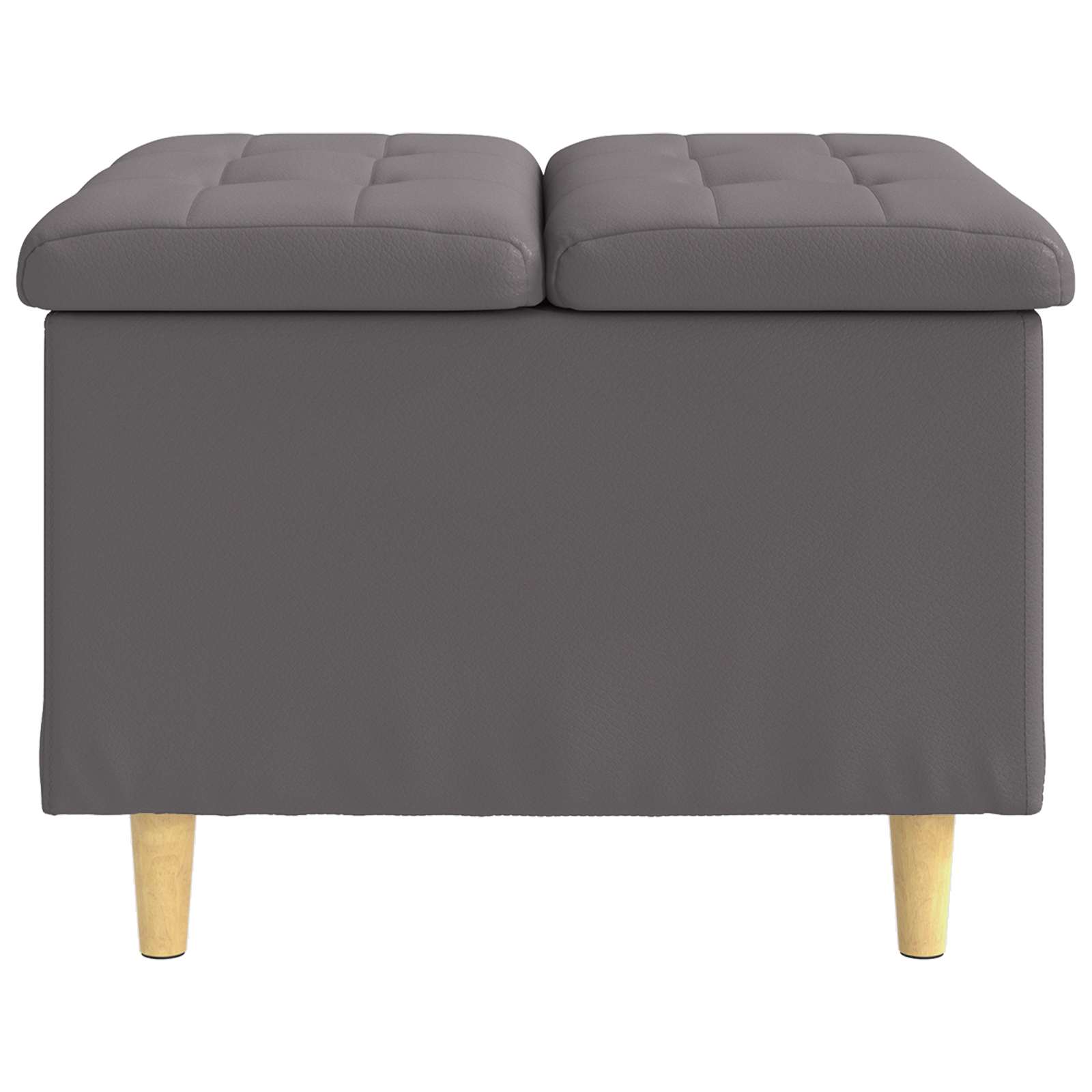 Ottoman mit Stauraum Grau 60 x 60 x 45 cm Kunstleder