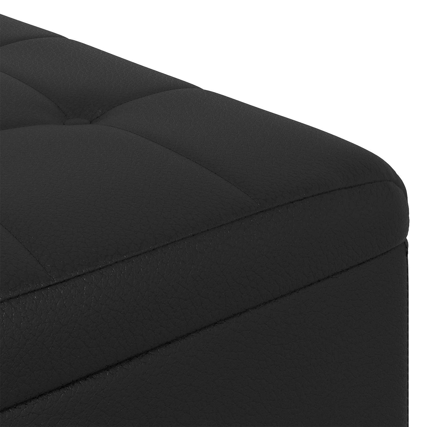 Ottoman mit Stauraum Schwarz 60 x 60 x 45 cm Kunstleder