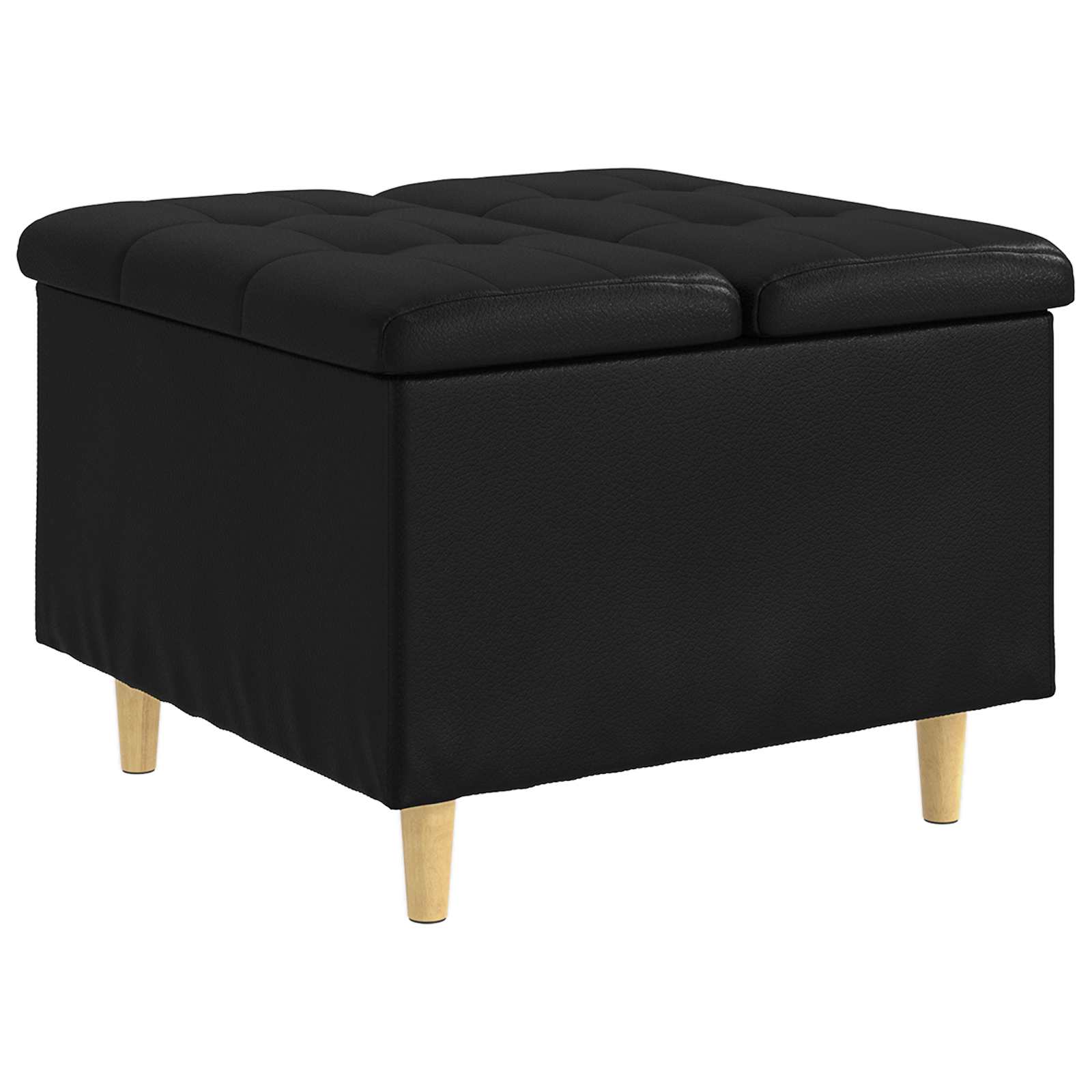 Ottoman mit Stauraum Schwarz 60 x 60 x 45 cm Kunstleder