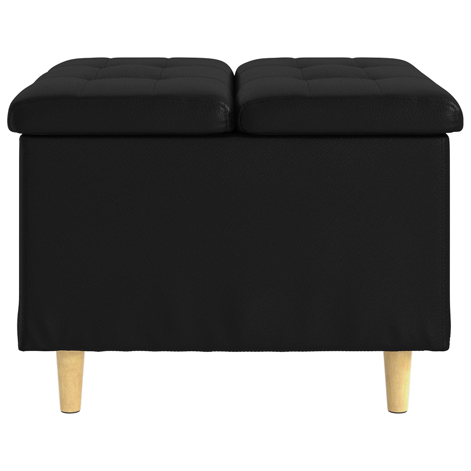 Ottoman mit Stauraum Schwarz 60 x 60 x 45 cm Kunstleder